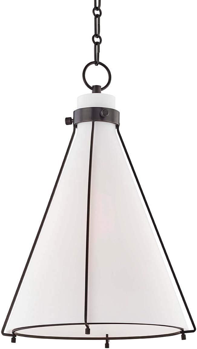 Sybil Pendant Light - Opal / Flared / Antique Bronze