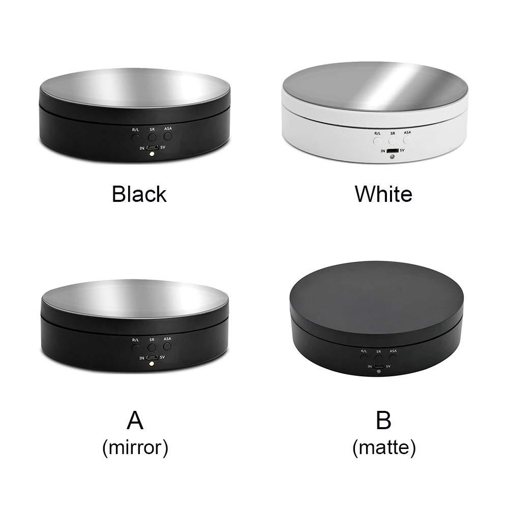 Black and Silver 5.43 Inch Motorized Rotating Display Stand