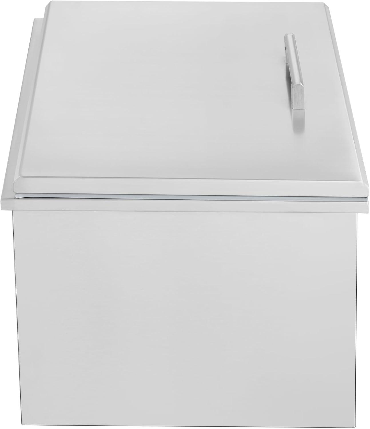 VEVOR 40Quart Drop in Ice Chest Ice Cooler Ice Bin Stainless Steel 20"x16"x14.6"