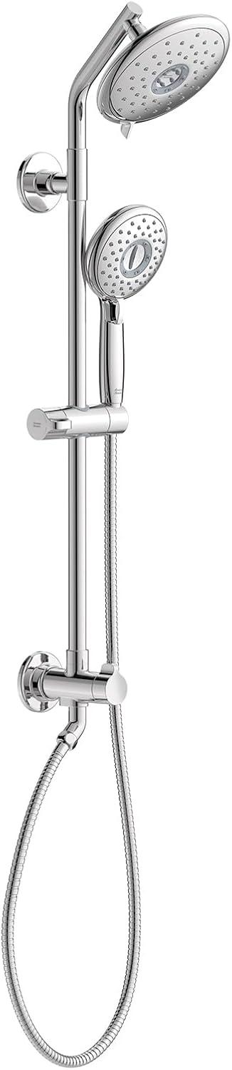 Polished Chrome Adjustable Dual Shower System with Handheld and Rain Heads