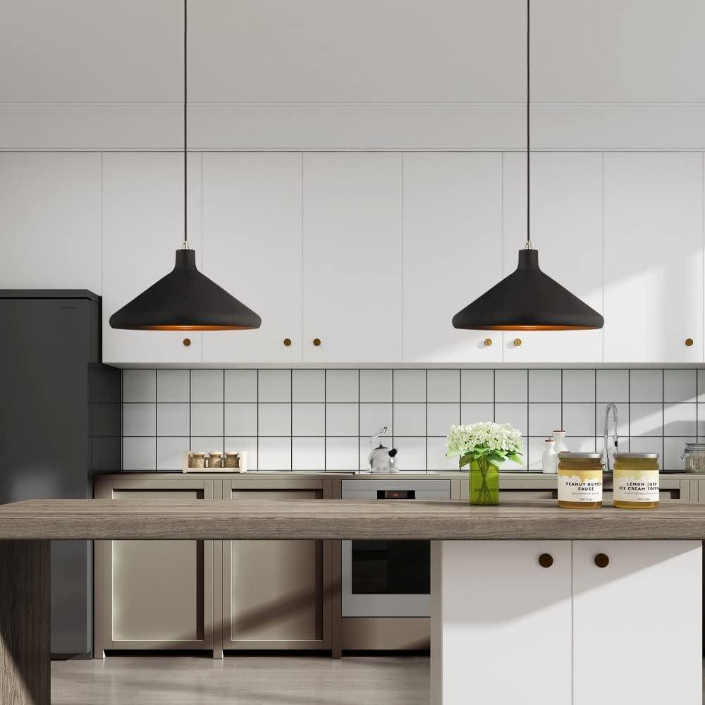 Livex Lighting Metal Shade 1 - Light Chandelier in  Black