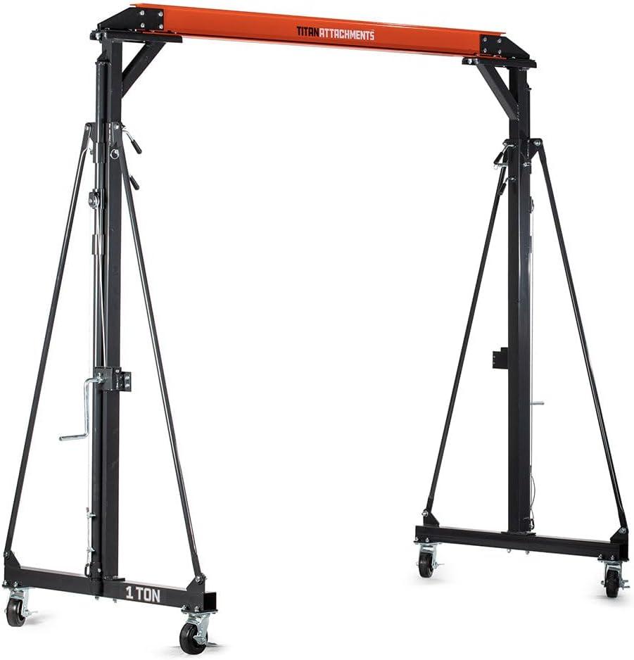 Titan Attachments Telescoping Gantry Crane, 1 Ton Capacity, Shop Hoist Lift