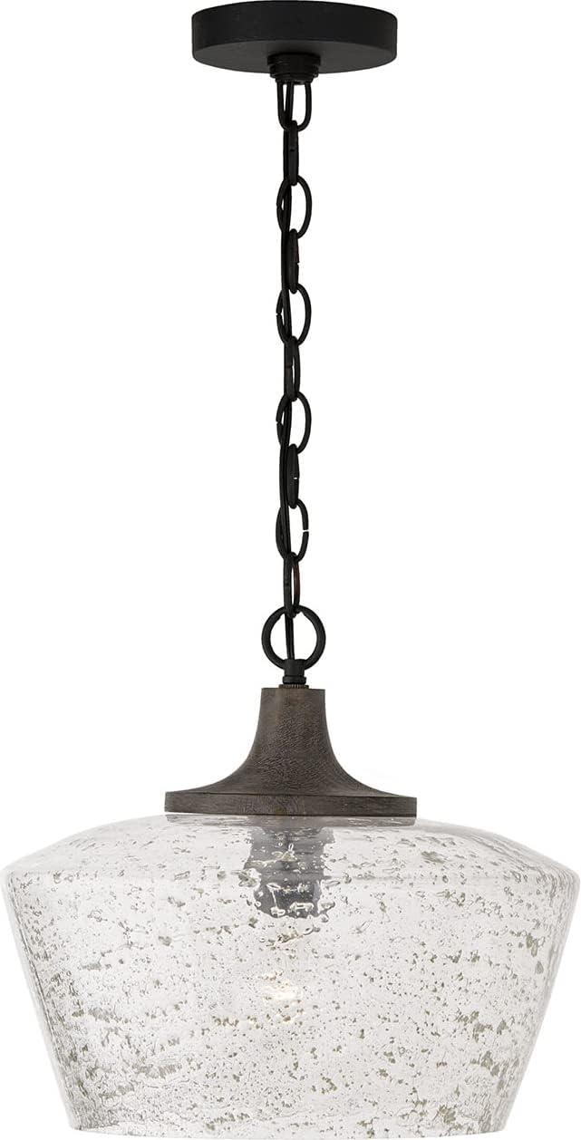 Clive Carbon Grey and Black Iron Glass Pendant Light