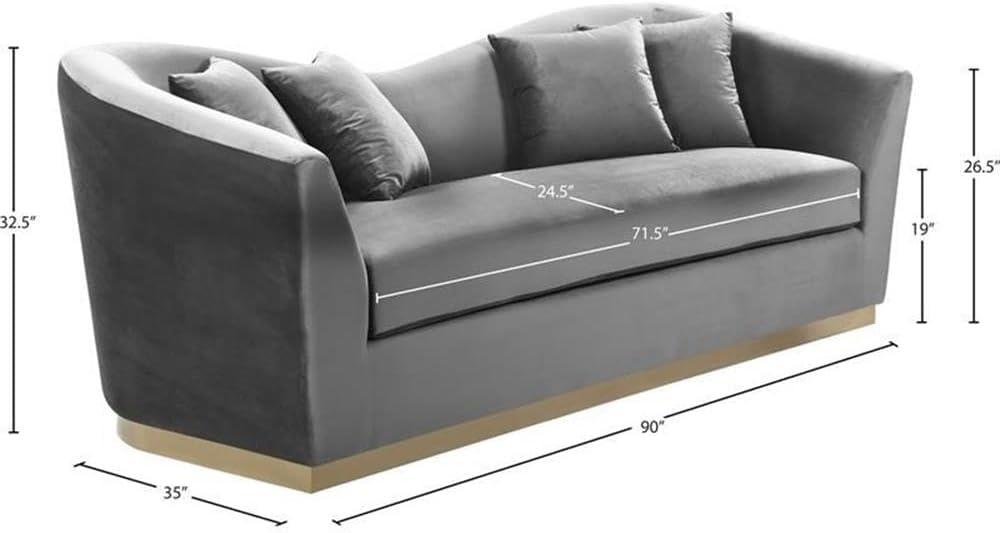 Ahslee 90'' Velvet Sofa