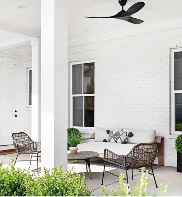 Matte Black 52" Energy Star Outdoor Ceiling Fan with Remote
