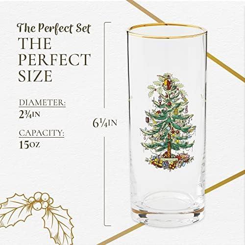 Spode Christmas Tree Highballs, Set of 4 - 15 oz.