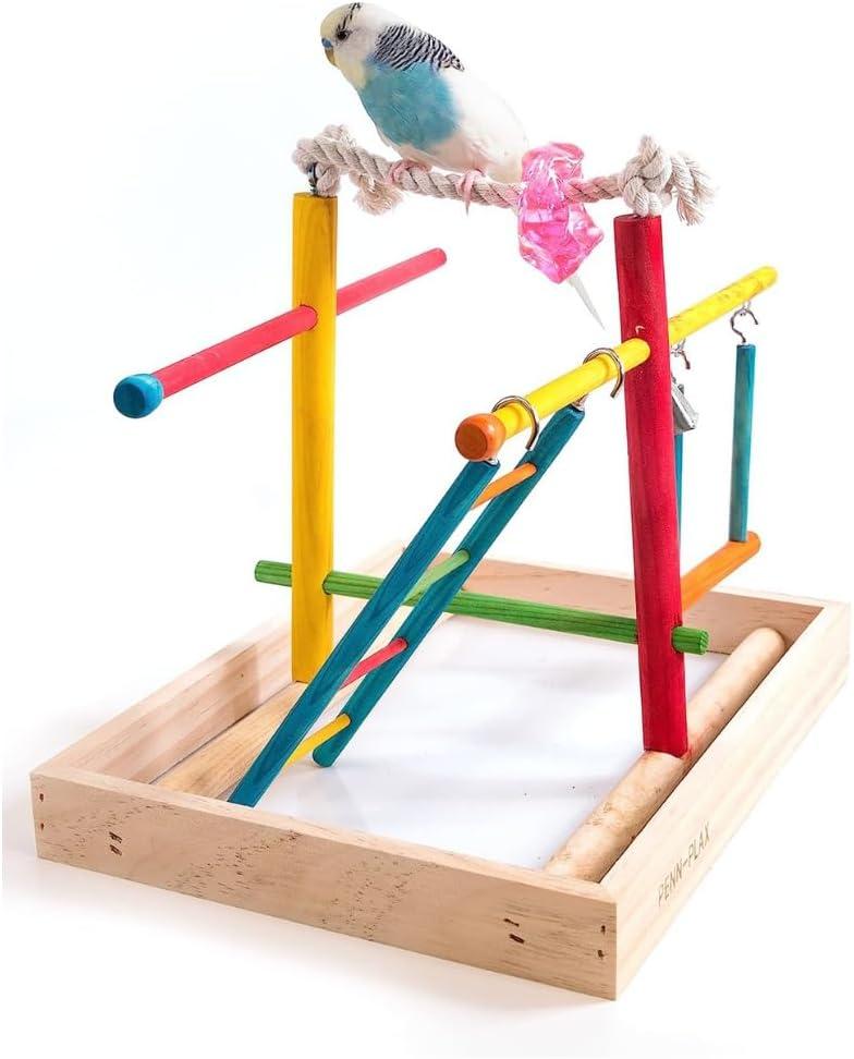 Penn-Plax Bird Life Wood Playpen – Perfect for Parakeets, Lovebirds, Cockatiels, Conures - Medium