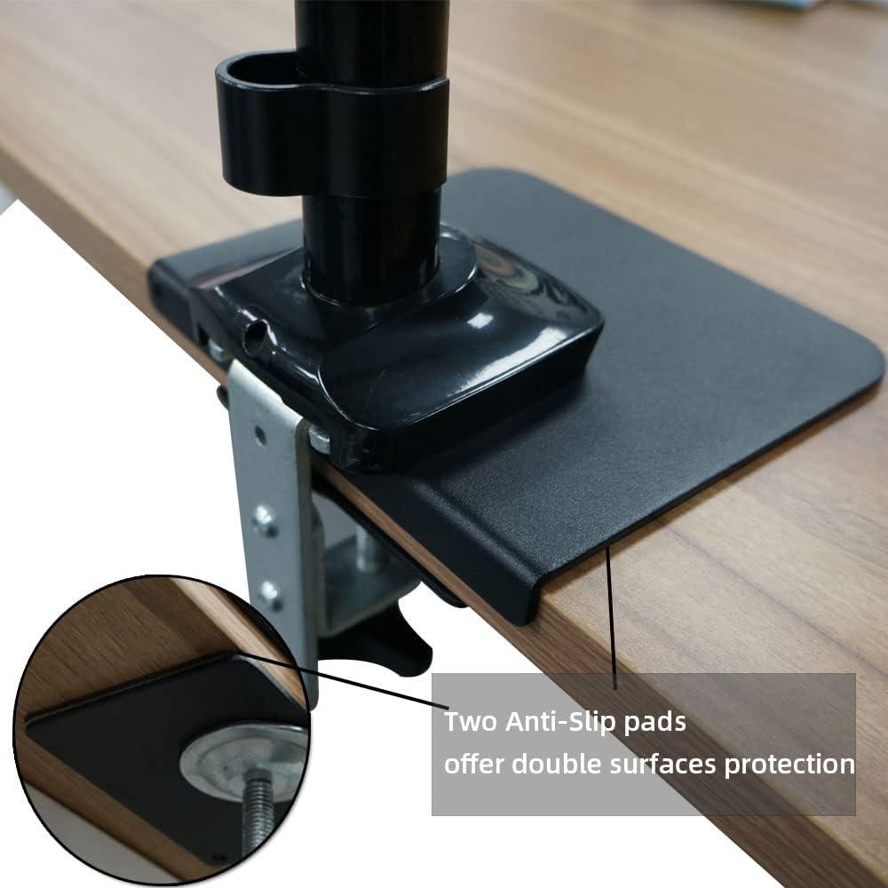 Black Steel Monitor Mount Reinforcement Plate for Desktops