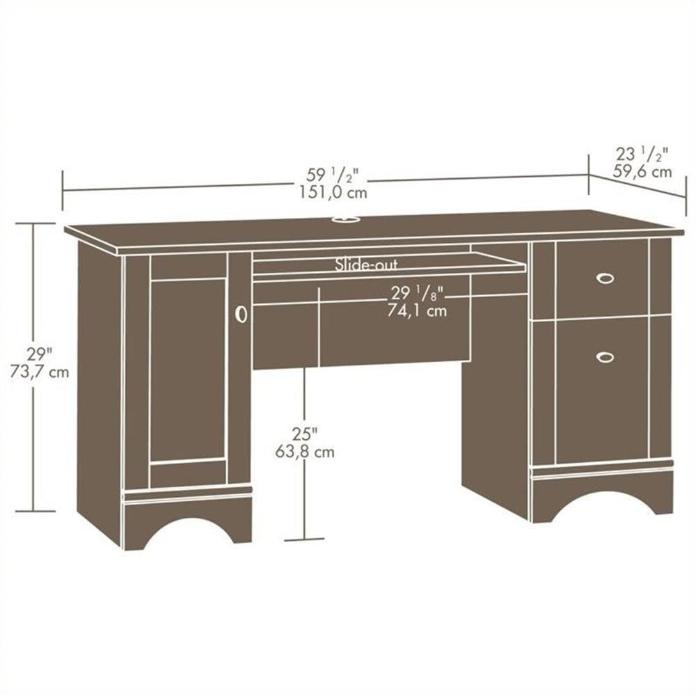Computer Desk - Brushed Maple - Sauder: Home Office Furniture with Open Shelf & Nickel Pulls