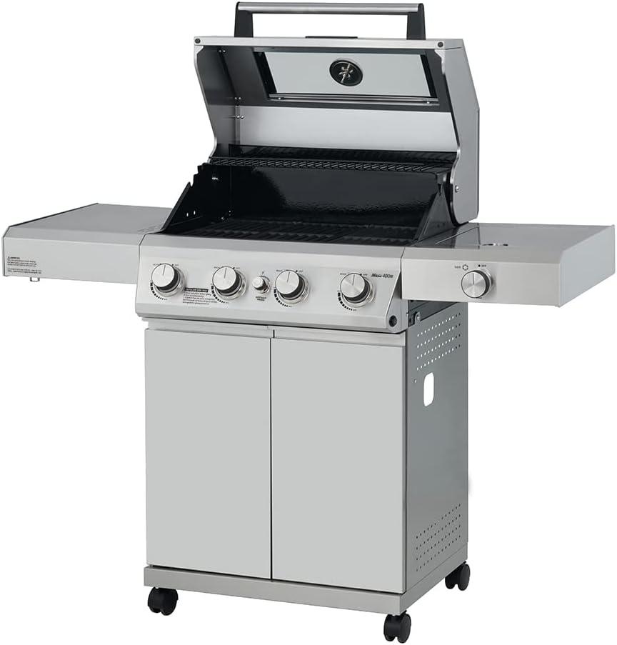 Monument Grills Mesa 400M 4-Burner Liquid Propane 52000 BTU Gas Grill with Side Burner and Cabinet