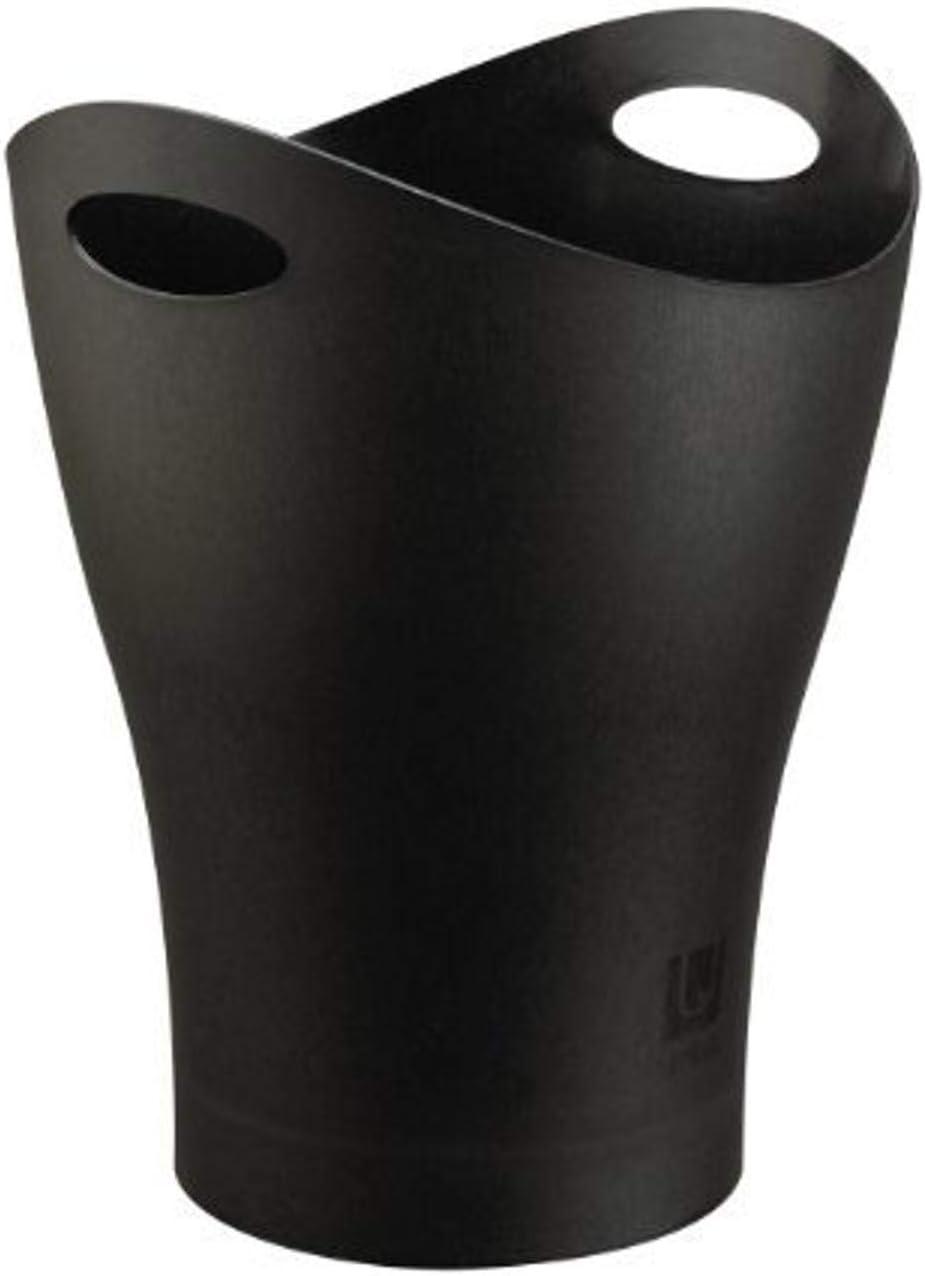 Umbra 2.2gal Garbino Indoor Trash Can Black: Small Bathroom & Bedroom Trash Bin, Polypropylene, Open Top, 13" Height