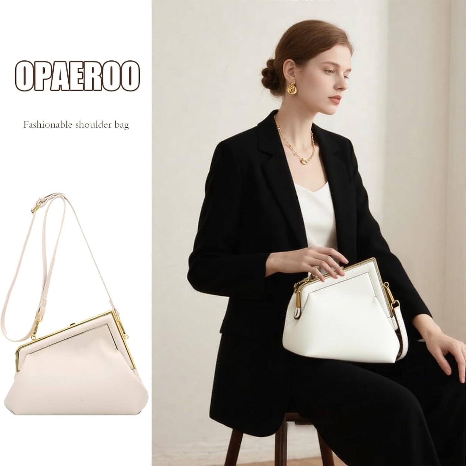 Women Shoulder Bags Crossbody Bag PU Leather Hobo Handbags Clutch Purse with Metal Clasp Closure