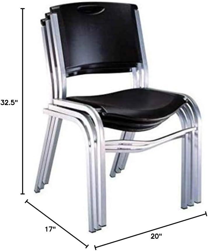 Contempo Black HDPE and Steel Stackable Chair - 14 Pack