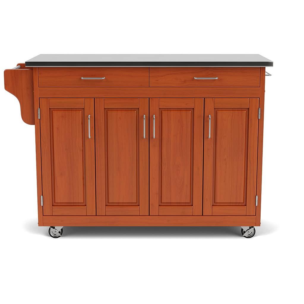 Homestyles Create-a-Cart Wood Rolling Kitchen Cart in Brown