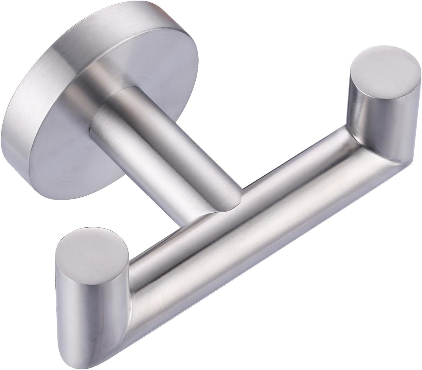 Brushed Nickel Stainless Steel Double Towel Hook