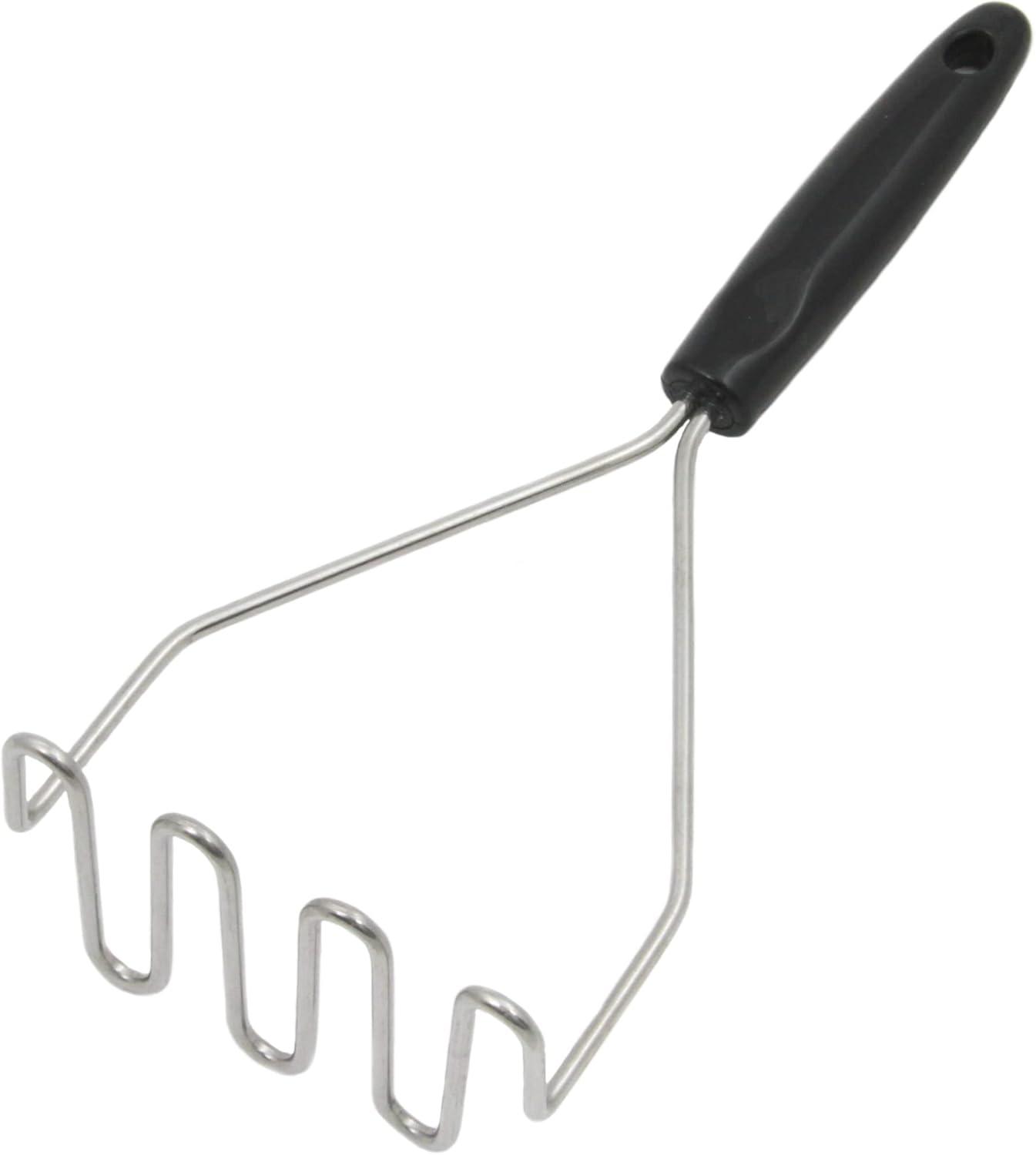 Ergonomic Black Handle Stainless Steel Kitchen Masher