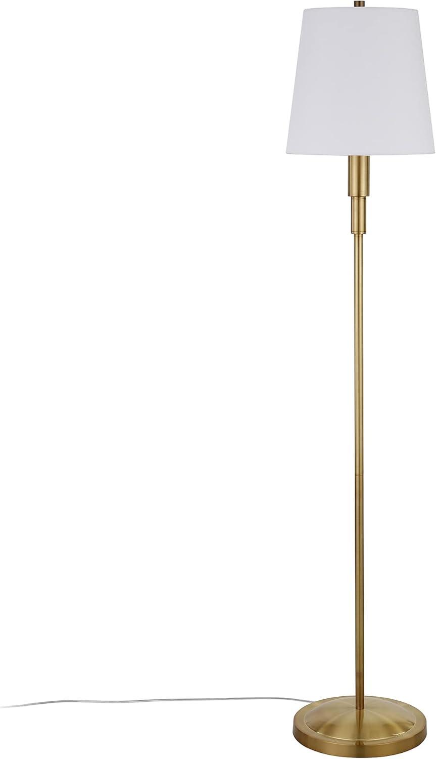 Henn&Hart 12" Brass Metal/Fabric Floor Lamp