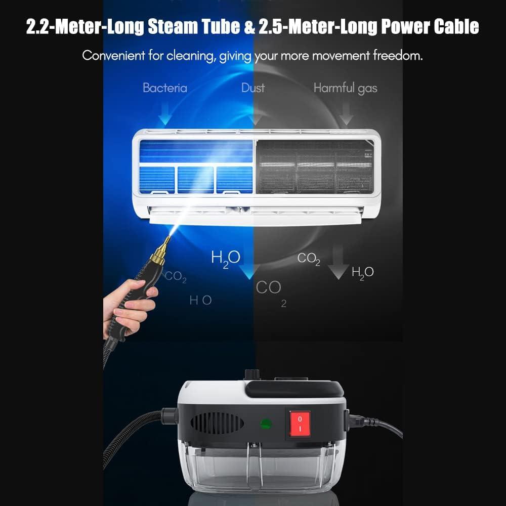 Handheld Pressurized Steam Cleaner,2500W Handheld High Temp Portable Cleaning Machine, Cleaning for Couch, Auto, Floor and More