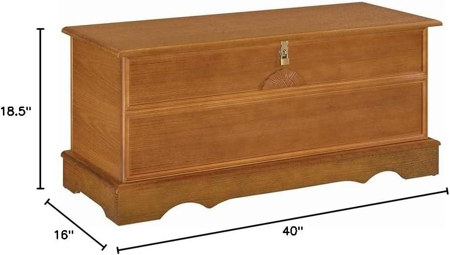 Natural Honey Cedar Wood Storage Chest with Sunflower Trim