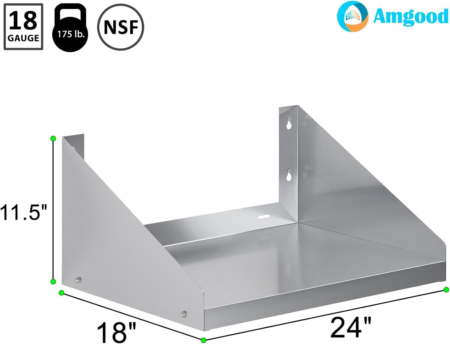 24" Stainless Steel Wall Shelf with Side Guards