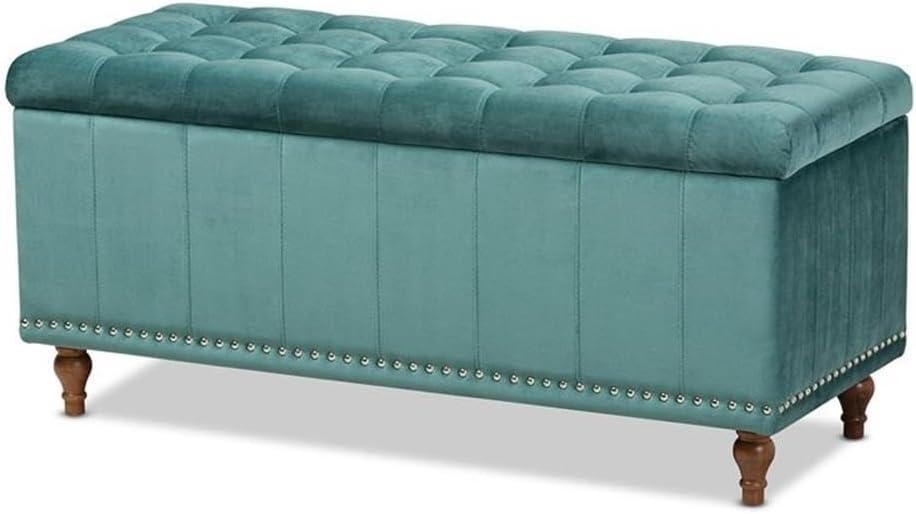 Kaylee Velvet Upholstered Button Tufted Storage Ottoman Bench - Baxton Studio