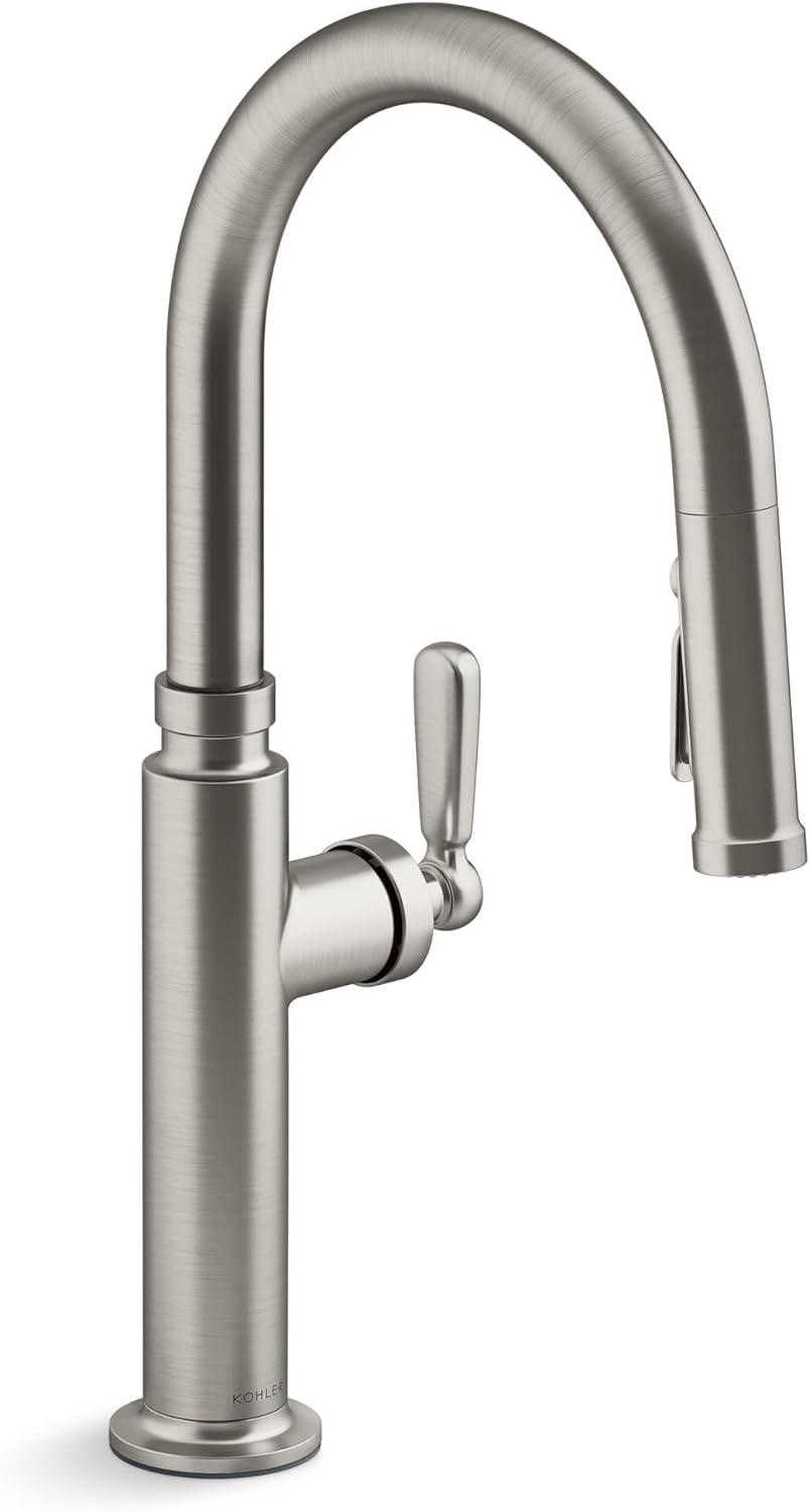 Edalyn Stainless Steel Pull-Down Kitchen Faucet with Sprayhead