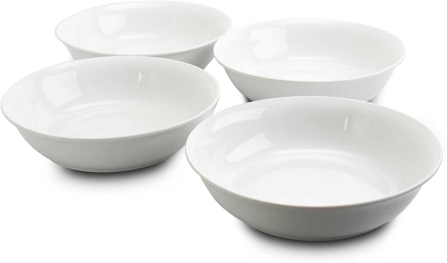 Gibson Home 8.75 Inch White Ceramic Pasta Bowls, Set of 2