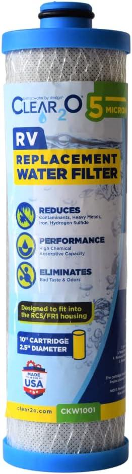 CLEAR2O CKW1001 - RV Replacement Water Filter designed to fit the RCS/FR1 housing - MADE IN THE USA