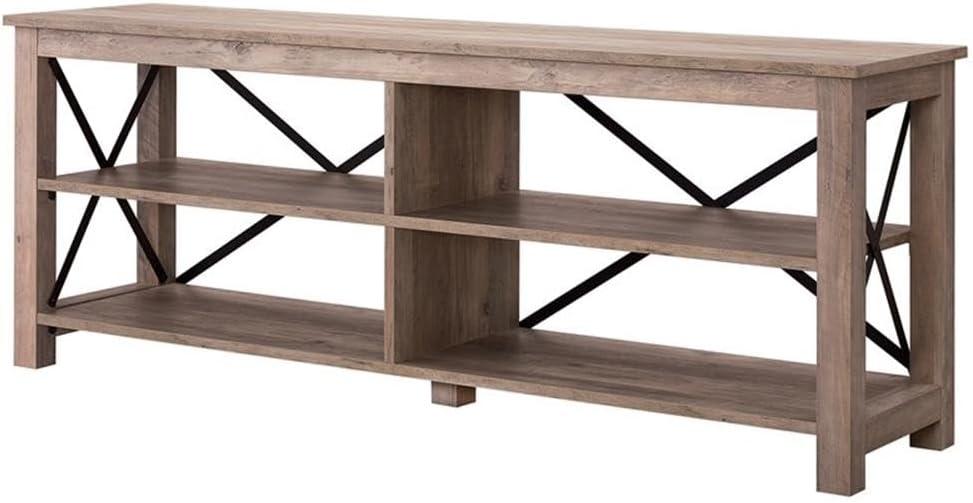 Evelyn&Zoe Sawyer Rectangular TV Stand for TV's up to 70", Gray Oak