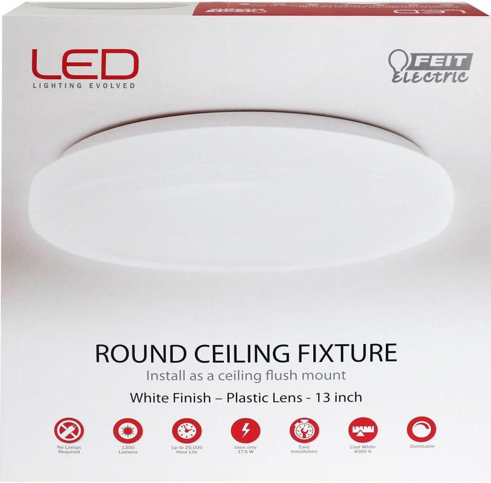 Feit Electric Flush Mount LED 13 in Round Ceiling Light, White