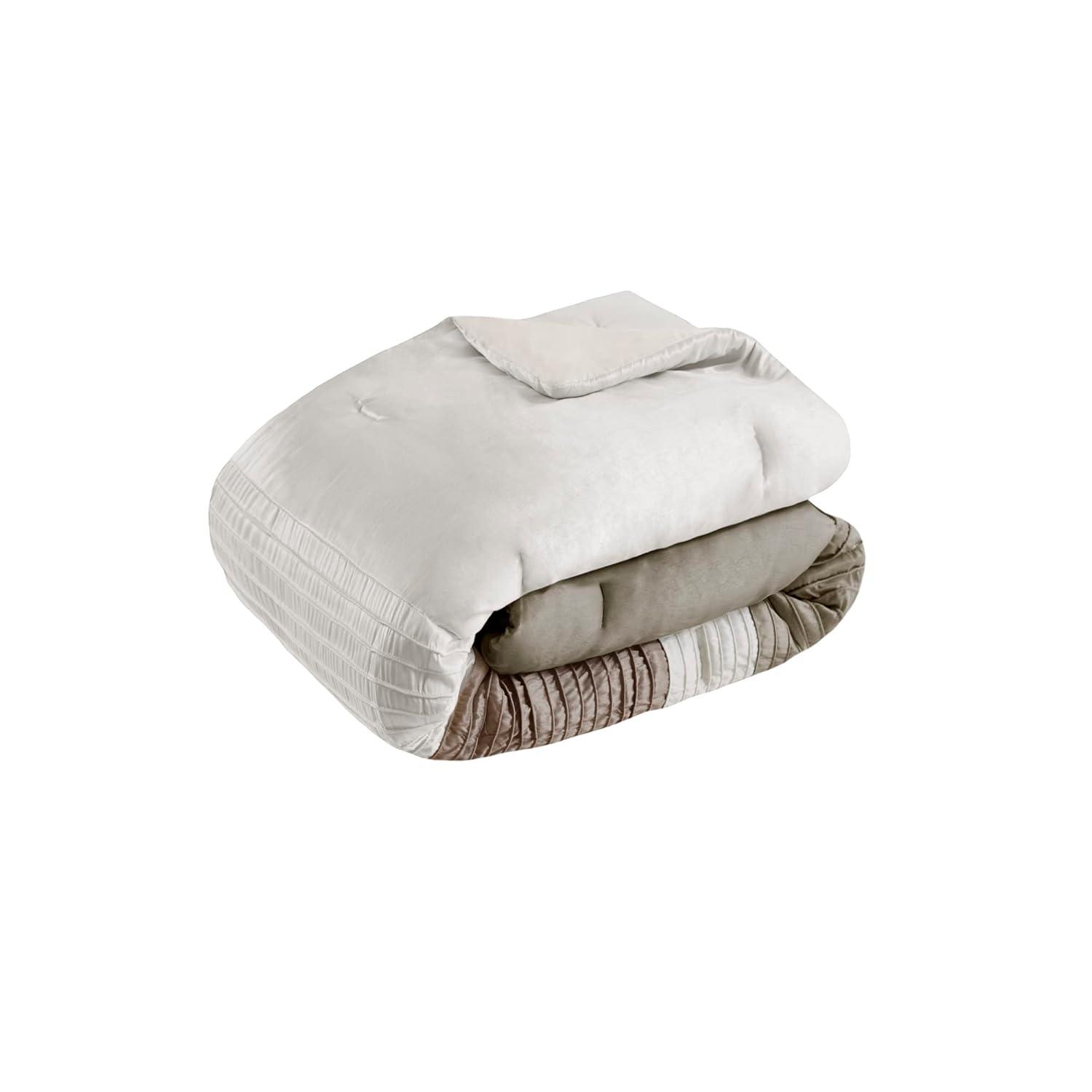 Madison Park Amherst 7 Piece Striped and Pleated Comforter Set