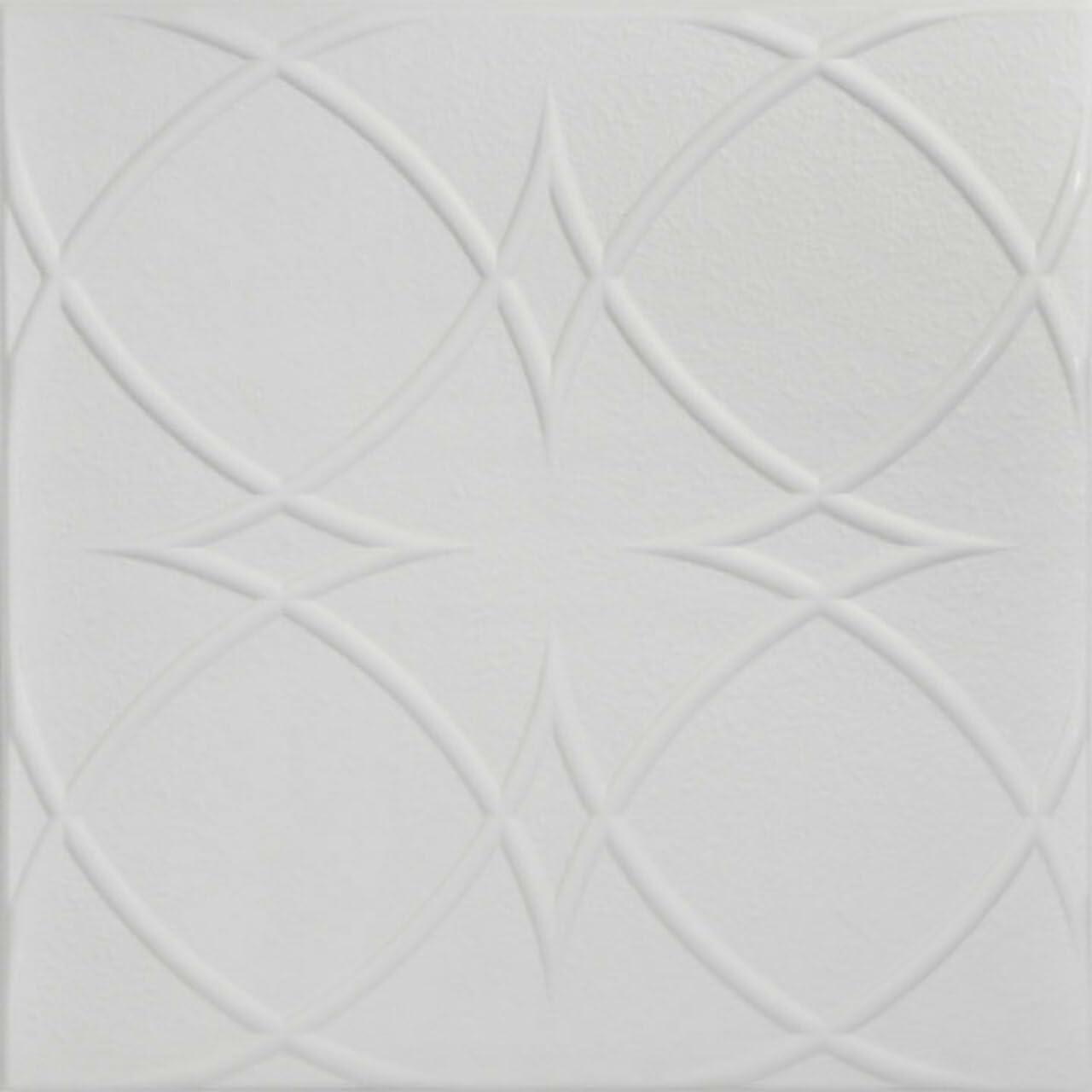 Circles and Stars 1.6 ft. x 1.6 ft. Polystyrene Glue-up Ceiling Tile (Set of 48)