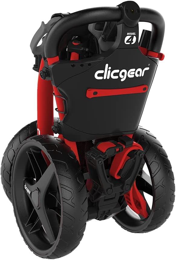 Clicgear Cart Model 4.0 Golf Push Cart | 3-Wheel Folding Collapsible Trolley (Red)