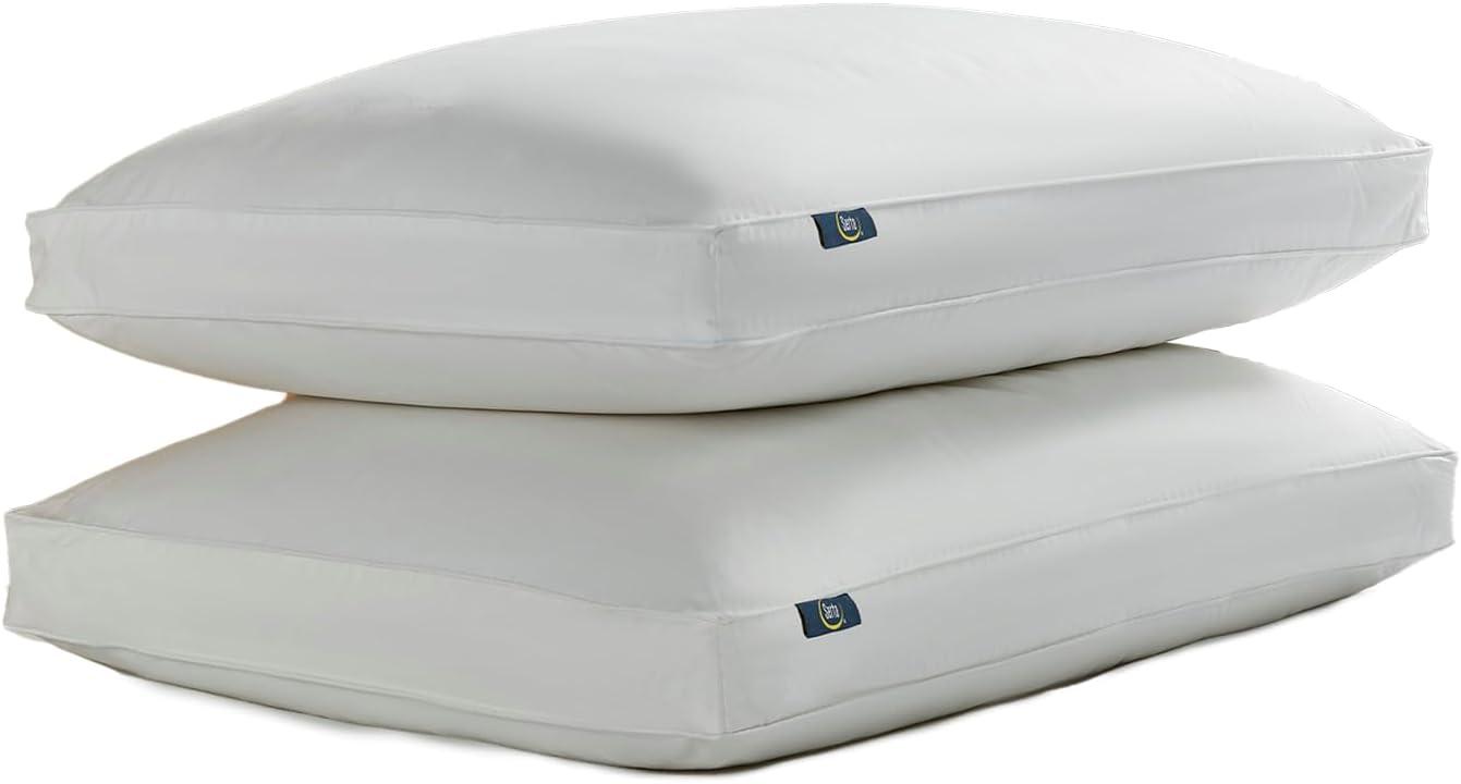 Serta 233 Thread Count White Goose Feather And White Goose Down Fiber Bed Pillow-Side Sleeper