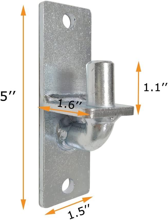 2 Pack 1-3/8 Inch Wall Mount Gate Hinge Metal Hinges Fence Post Chain Link Fence Frame Hinge Outdoor Gate Hardware (Screws Included)