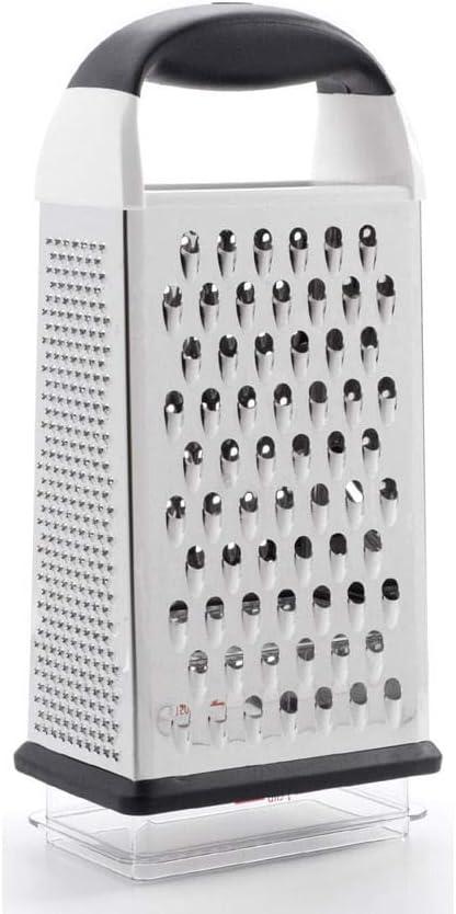 Stainless Steel Box Grater with Attachable Container