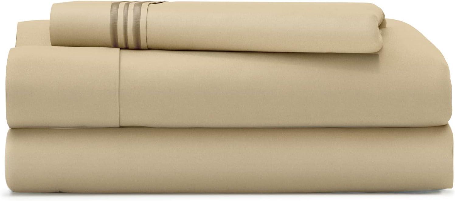 Cosy House Collection Everyday Bed Sheet Set - Tan, Twin