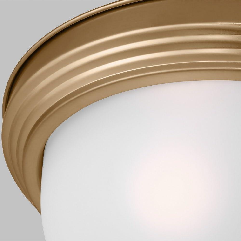 Geary 3-Light Satin Brass and Glass Flush Mount