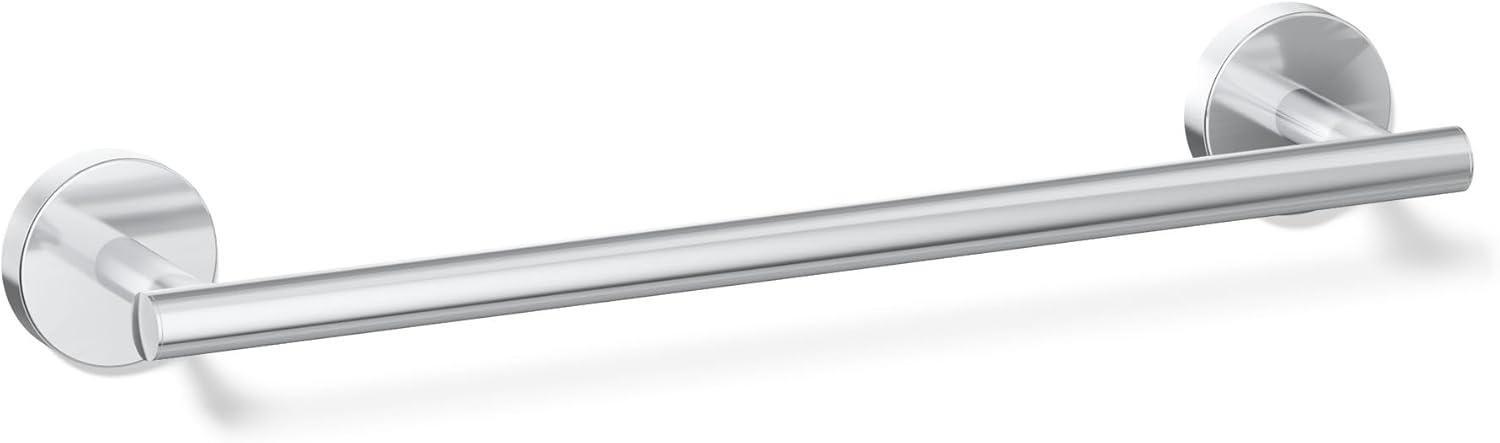 Elate Wall Mounted Round Towel Bar, Metal Wall-Mounted Towel Holder