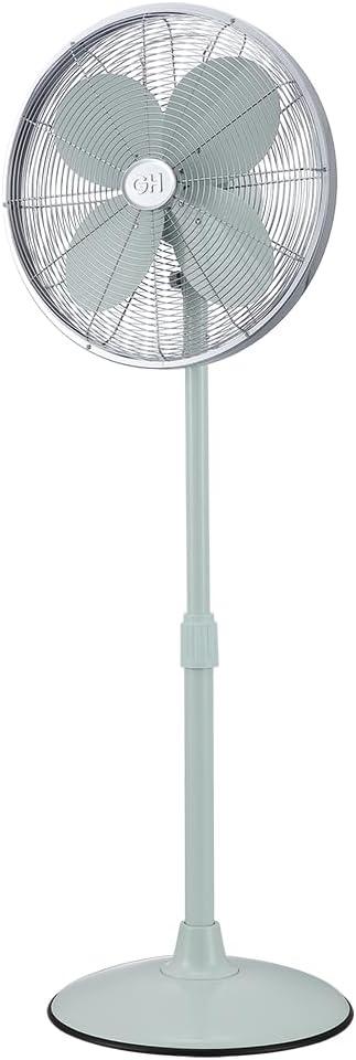 Good Housekeeping All-Metal 3-Speed 16" Oscillating Conference Room Pedestal Fan with Telescopic Height Adjustment (Multiple Finishes Available)
