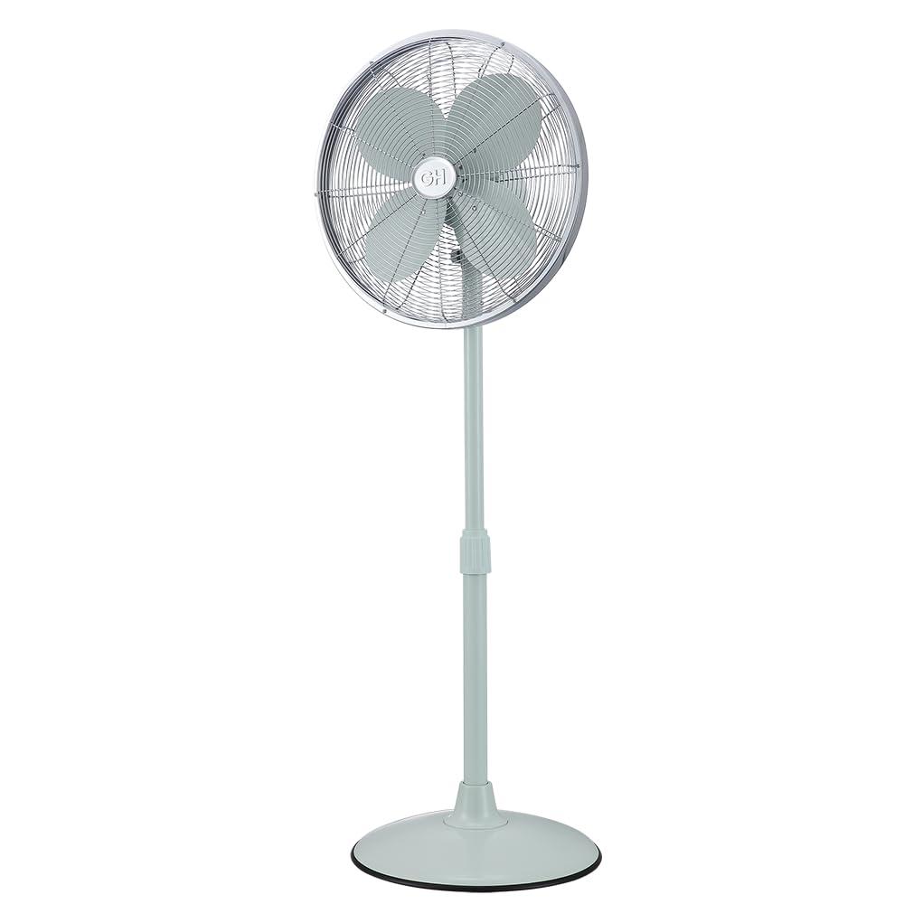 Good Housekeeping All-Metal 3-Speed 16" Oscillating Conference Room Pedestal Fan with Telescopic Height Adjustment (Multiple Finishes Available)