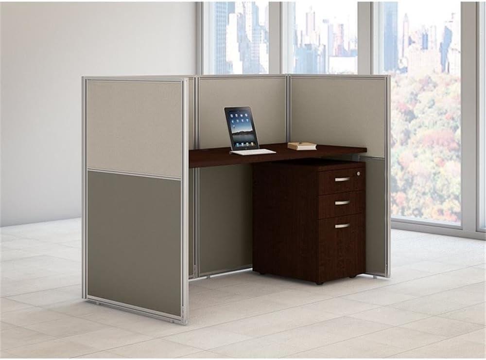 Easy Office Rectangle 1 Person Benching Workstation with Cable Management