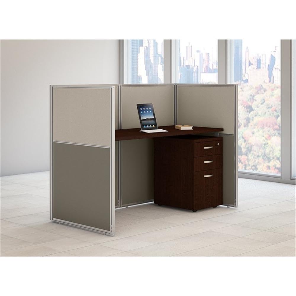 Easy Office Rectangle 1 Person Benching Workstation with Cable Management