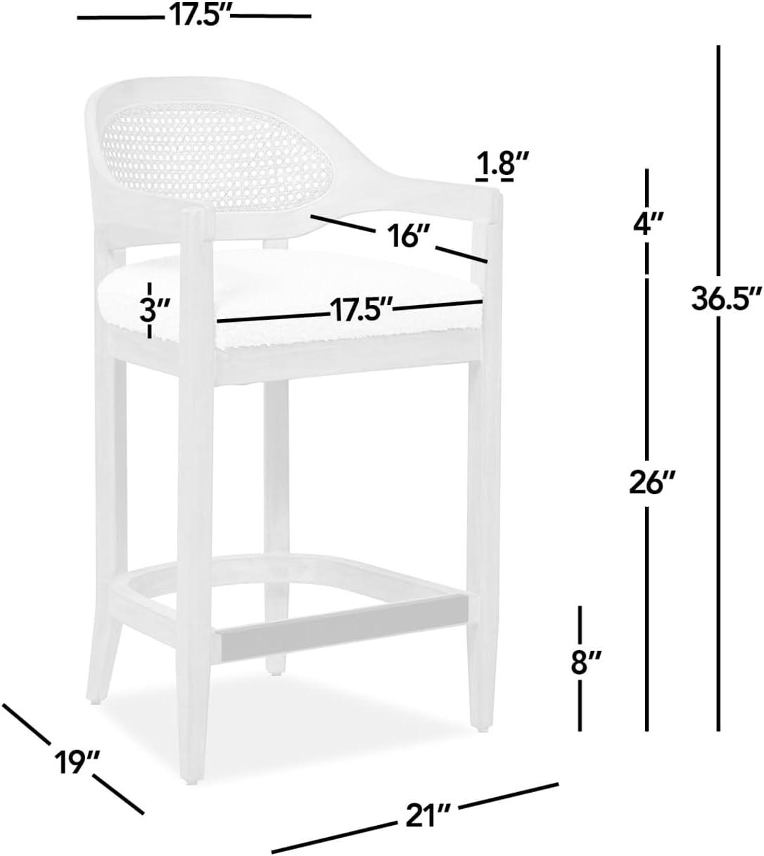 Jennifer Taylor Home Americana Mid-Century Modern Cane Back Counter Bar Stool