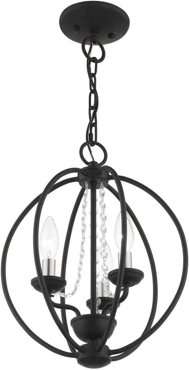 Livex Lighting Arabella 3 - Light Chandelier in Black/Brushed Nickel