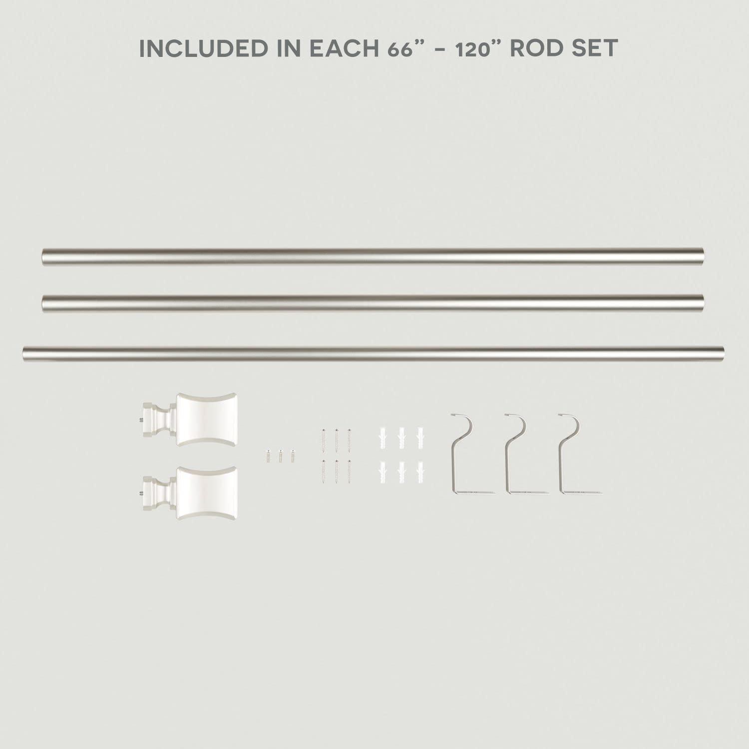 Amalgamated Textiles Exclusive Home Loran 1" Window Curtain Rod and Finial Set, Adjustable