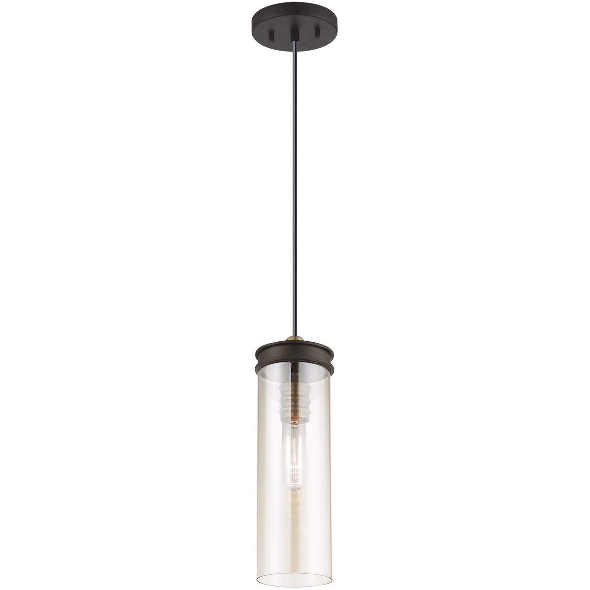 Livex Lighting Art Glass 1 - Light Pendant in  Bronze