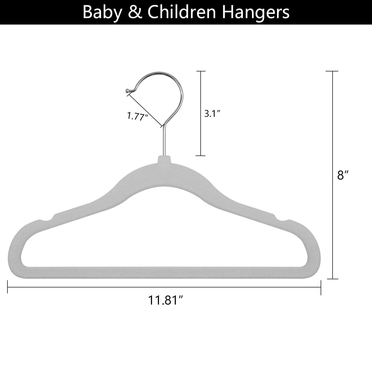 Rebrilliant Kids Hangers Velvet 50 Pack -Baby Felt Hangers Non Slip Toddler Hangers Childrens Hangers For Kid