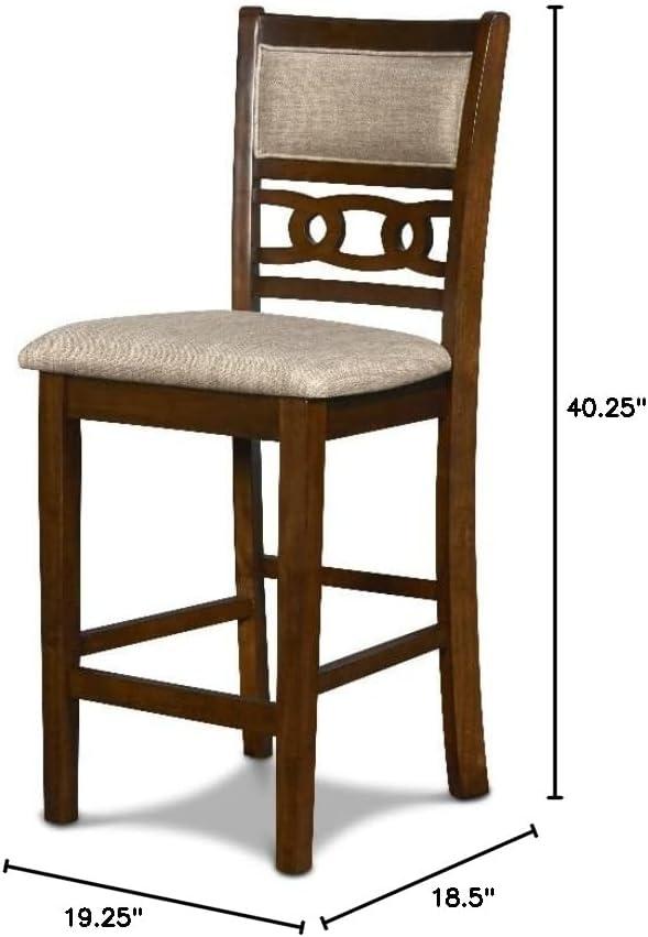 New Classic Furniture Gia Solid Wood Counter Chair in Cherry Brown (Set of 2)