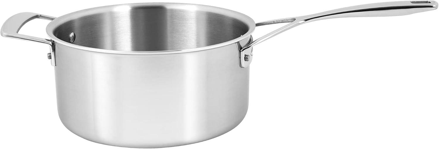 Demeyere Industry 5-Ply 4-qt Stainless Steel Saucepan with Handle Helper